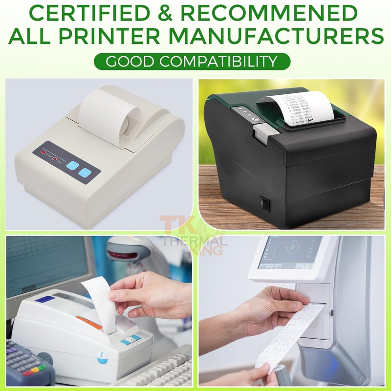 TK Thermal King  (10 Rolls) 3 1/8"" 230' feet White Thermal Paper Cash Register POS Receipt  Fits All Credit Card Terminal Printing Credit Card Paper Point Of Sale Cash Register White - Image 5